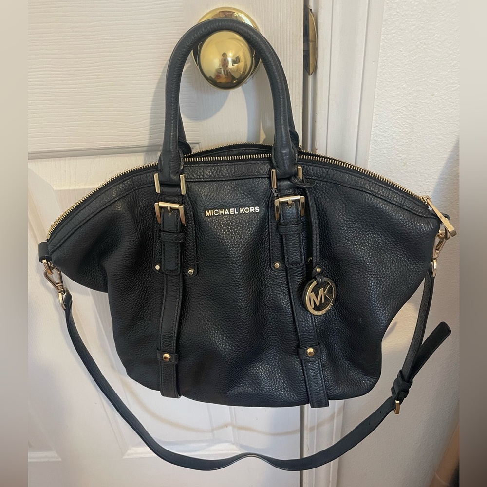 Michael Kors black leather handbag